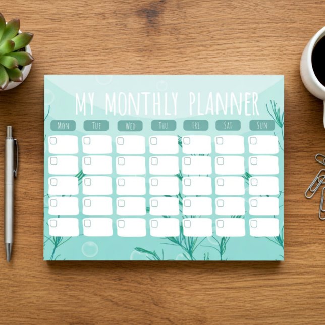 Bloc-notes mensuel planificateur sous-marin (Créateur téléchargé)