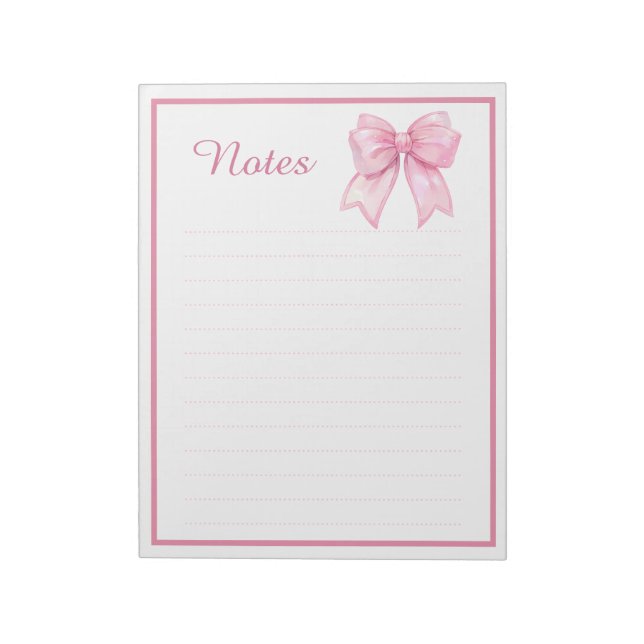 Bloc-notes mignon avec ruban rose (Tourné)