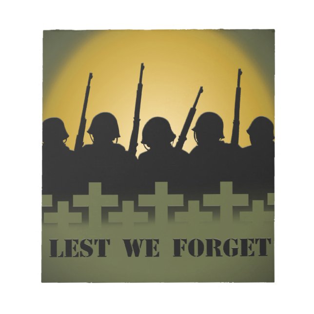 Bloc-notes militaire pour hommage de peur d'oublie (Devant)