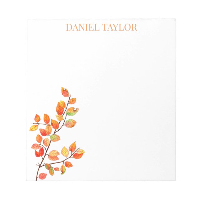 Bloc-notes minimal feuilles d'automne (Devant)
