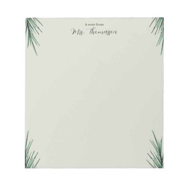 Bloc-notes minimal simple floral palmier pour ense (Devant)