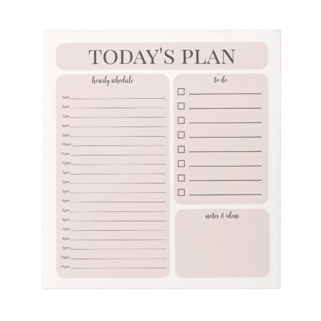 Bloc-notes minimaliste de planification quotidienn (Devant)