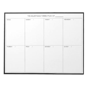 Bloc-notes minimaliste, moderne et hebdomadaire