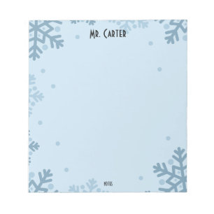 Bloc-notes minimaliste pastel bleu formes et pois