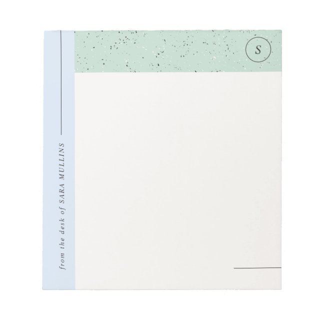 Bloc-notes minimaliste pour monogramme Terrazzo -  (Devant)