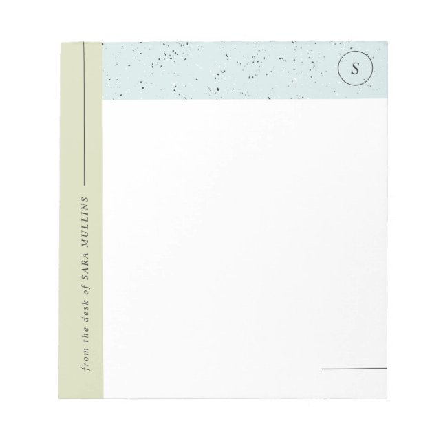Bloc-notes minimaliste pour monogramme Terrazzo -  (Devant)