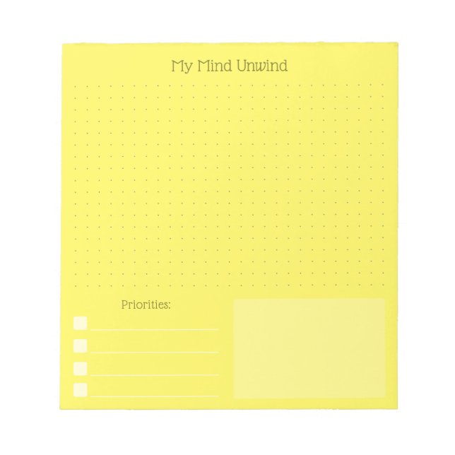 Bloc-notes moderne et joyeux jaune pour déverser s (Devant)
