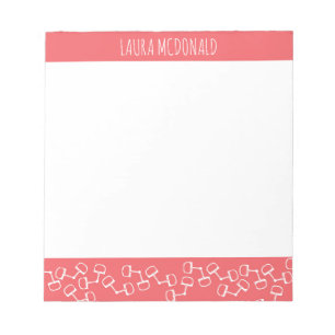 Bloc-notes moderne Snaffle Bit Horse - Corail