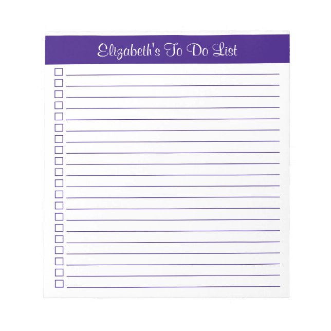 Bloc-notes moderne tendance violet une colonne Lis (Devant)