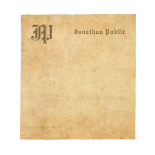 Bloc-notes Monogramme Calligraphie Texte Élégant M