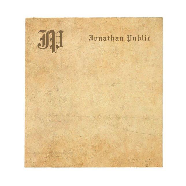 Bloc-notes Monogramme Calligraphie Texte Élégant M (Devant)