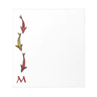 Bloc-notes Monogramme Carpe Koï Coloré