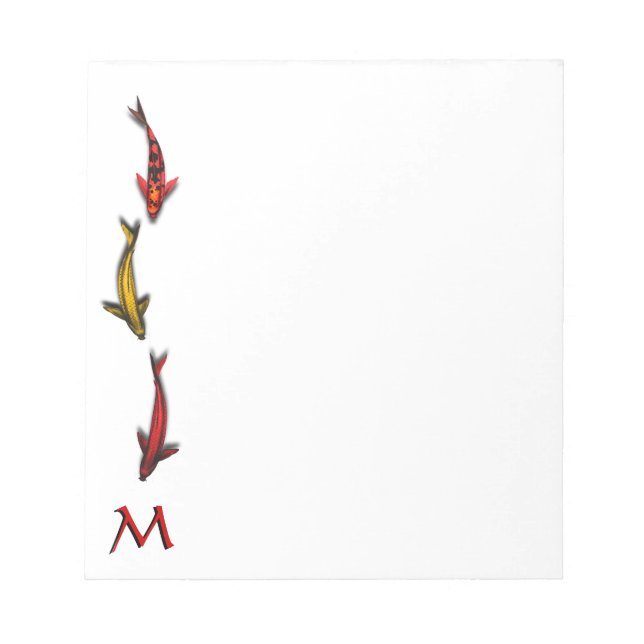 Bloc-notes Monogramme Carpe Koï Coloré (Devant)