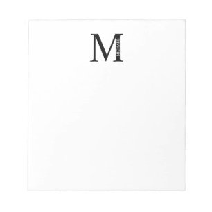 Bloc-notes monographique et nom personnalisé