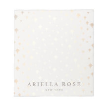 Bloc-notes Motif Élégant Chic Gold Stars