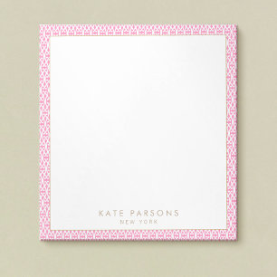 Bloc-notes Motif en treillis rose féminin mignon