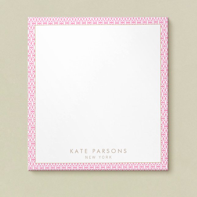 Bloc-notes Motif en treillis rose féminin mignon (Créateur téléchargé)