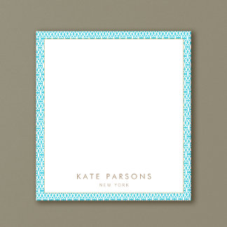 Bloc-notes Motif en treillis Turquoise