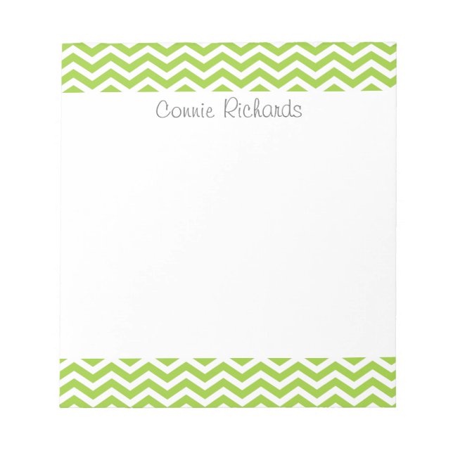 Bloc-notes motif Lime zigzag (Devant)