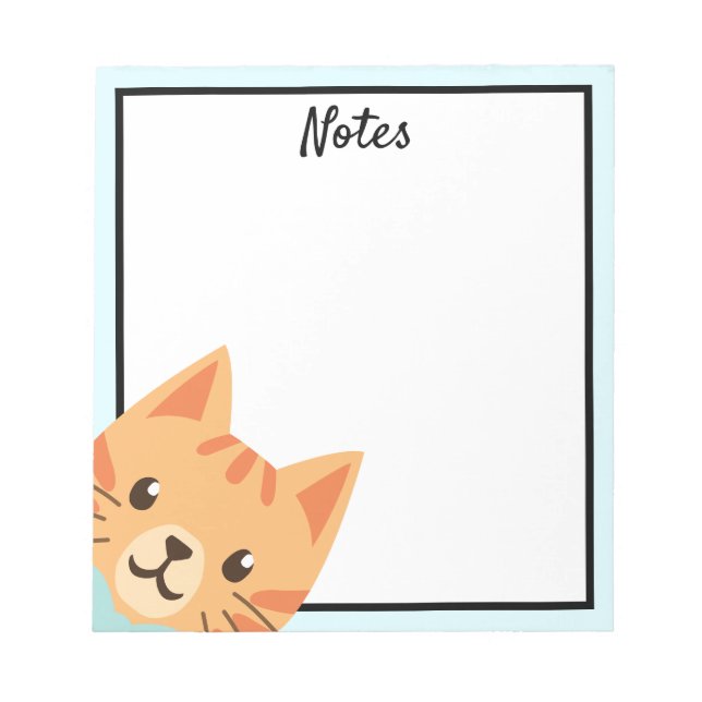Bloc-notes orange tabby cat blanc (Devant)