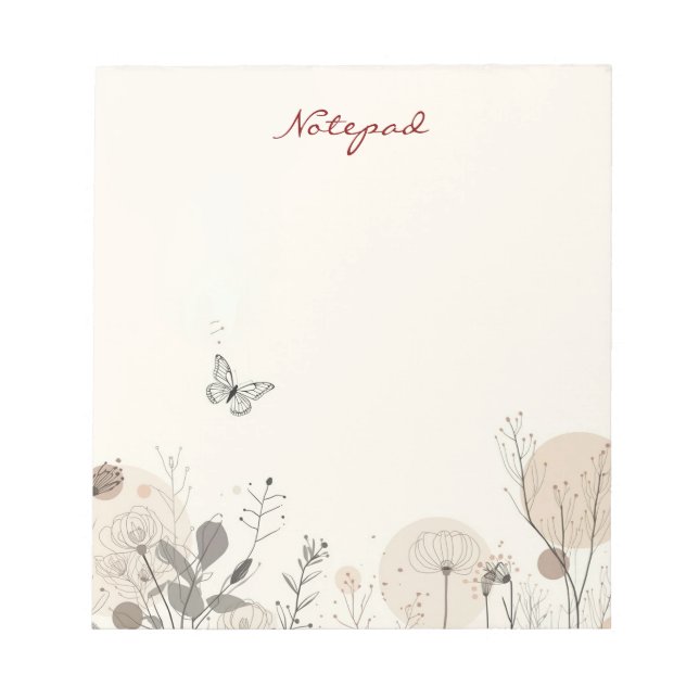 Bloc-notes orné d'illustrations de plantes sauvage (Devant)