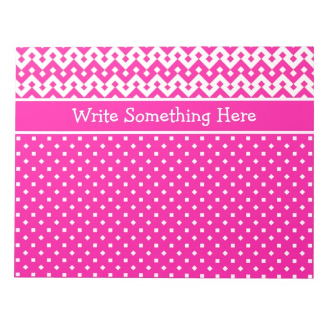 Bloc-notes ou carnet personnalisé : rose bonbon et (Devant)