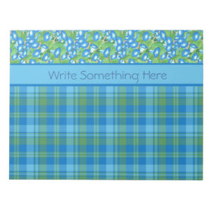 Bloc-notes ou Jotter Blue Morning Glory et Plaid