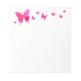 Bloc-notes papillon rose