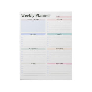 Bloc-notes Pastel Weekly Planner & To-Do List