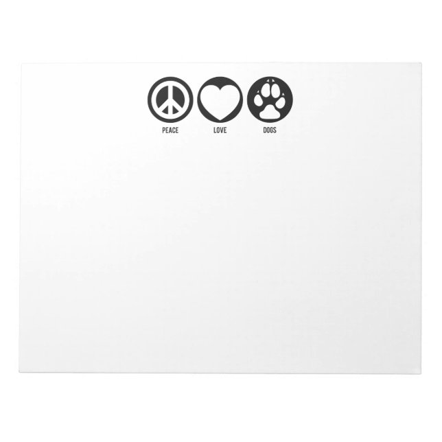Bloc-notes Peace Love Dogs (Devant)