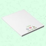 Bloc-notes Peace Love Science avec nom personnalis<br><div class="desc">Restez organisé en style grâce à notre bloc-notes personnalisé Peace Love Science ! Chacune des 40 notes présente un design unique et attrayant, avec un symbole de paix, un coeur et une illustration d'expérience en chimie, imprimée au centre inférieur. Au-dessus du design, il y a de la place pour la...</div>