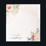 Bloc-notes Peony et Gold Foil Bloom<br><div class="desc">Conçu pour s'harmoniser avec notre collection Peony and Gold, ce bloc-notes personnalisable et personnalisable est doté de fleurs de pivoines roses et dorées luxuriantes avec feuillage vert sur un arrière - plan d'aquarelle. Pour une personnalisation plus avancée de cette conception, par exemple la modification de la disposition, de la police...</div>