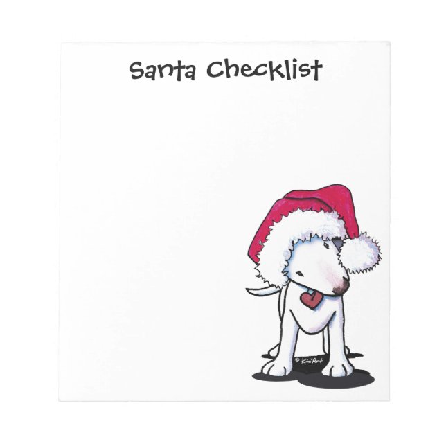 Bloc-notes père Noël Bull Terrier (Devant)