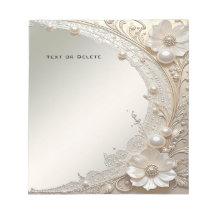 Bloc-notes Perles Fleurs Blanches Modernes