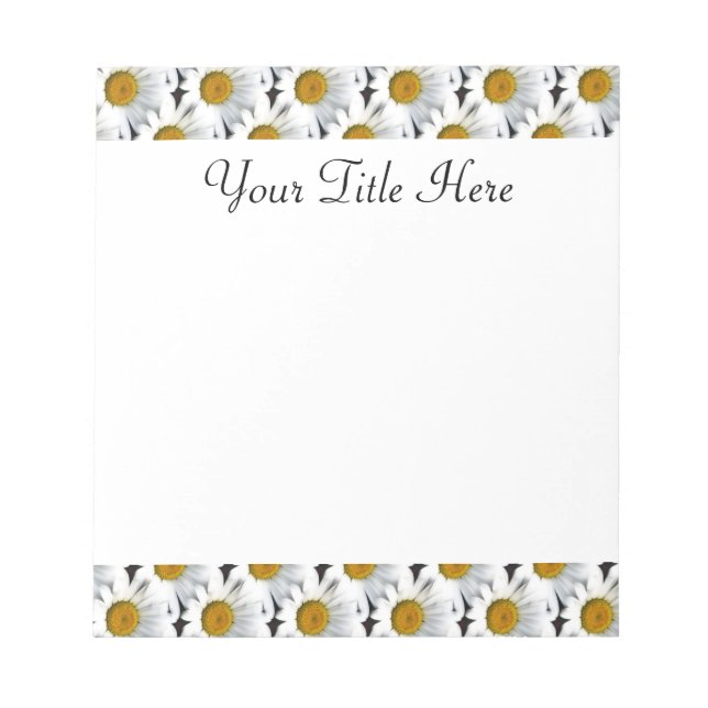 Bloc-notes personnalisable Daisy Motif (Devant)