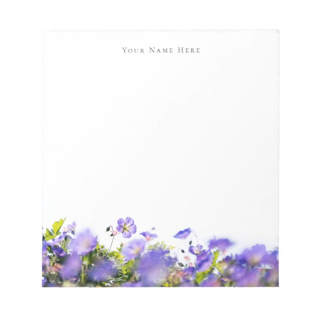Bloc-notes personnalisable de fleurs sauvages prin (Devant)