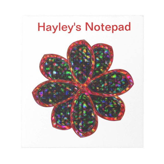 Bloc-notes personnalisable Fleur de Parties scinti (Devant)