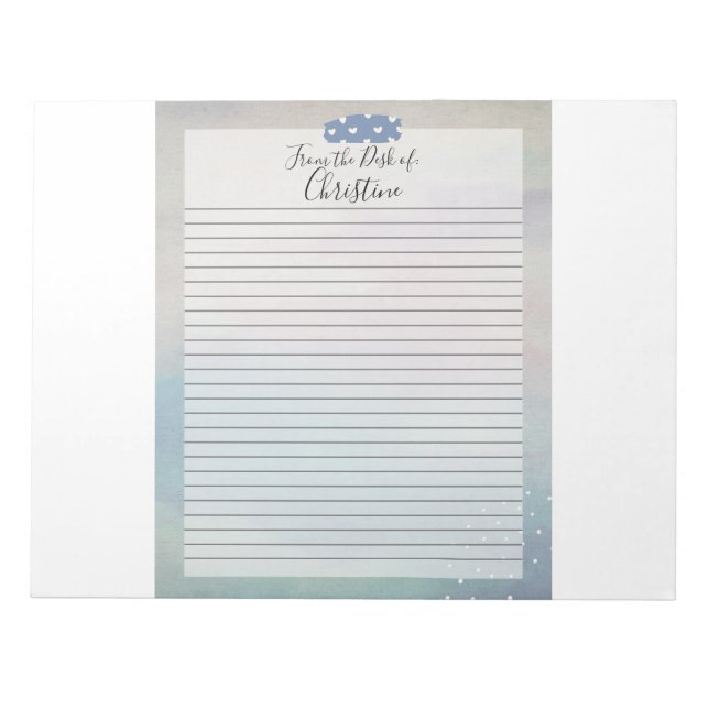 Bloc-notes personnalisé 21,59 x 27,94 cm : Éléganc (Devant)