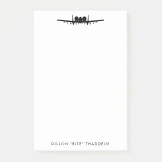 Bloc-notes personnalisé A-10 Warthog Jet post-IT