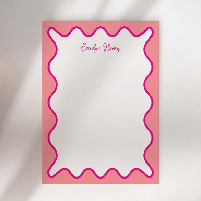 Bloc-notes personnalisé à bordure ondulée fantaisi (Créateur téléchargé)