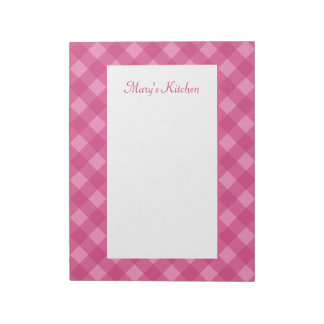 Bloc-notes personnalisé à carreaux avec rose