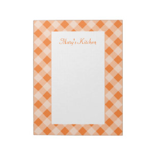 Bloc-notes personnalisé à carreaux orange