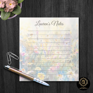 Bloc-notes personnalisé à fleurs sauvages aquarell