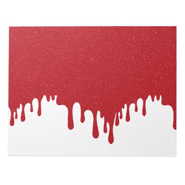 Bloc-notes personnalisé à gouttes de rouge tomate  (Devant)