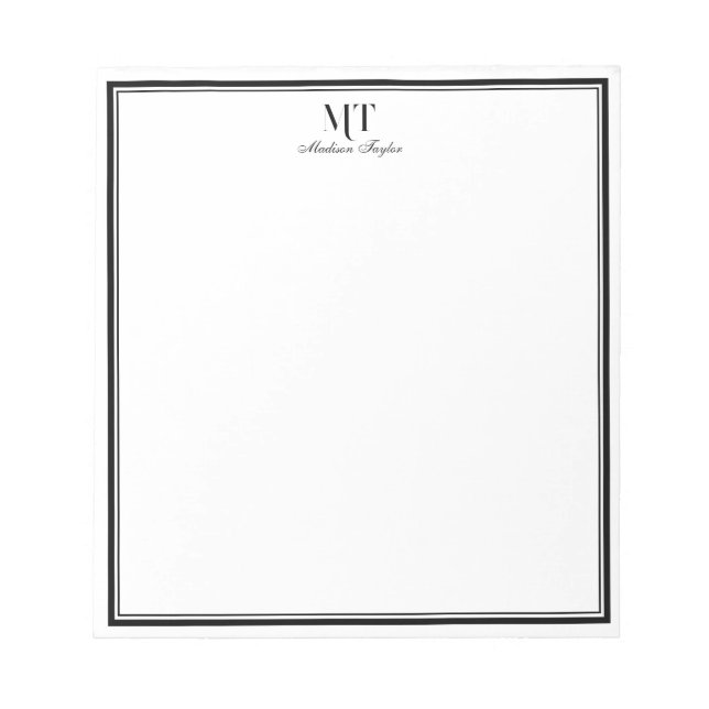 Bloc-notes personnalisé à la bordure classique (Devant)