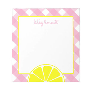 Bloc-notes personnalisé à la citronnade rose