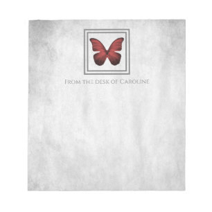 Bloc-notes personnalisé à papillon rouge