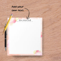 Bloc-notes personnalisé aquarelle abstraite rose