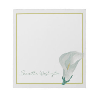 Bloc-notes personnalisé aquarelle calla lily