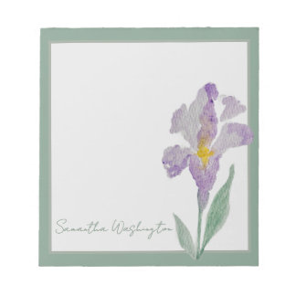 Bloc-notes personnalisé aquarelle Iris Violet